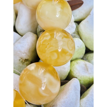 眼緣坊 收藏級 犒賞自己 天然 俄羅斯一級料 蜜蠟 濃白溶洞 一線天 20mm+ 大珠 手串 手珠 手圍19公分屏東現貨