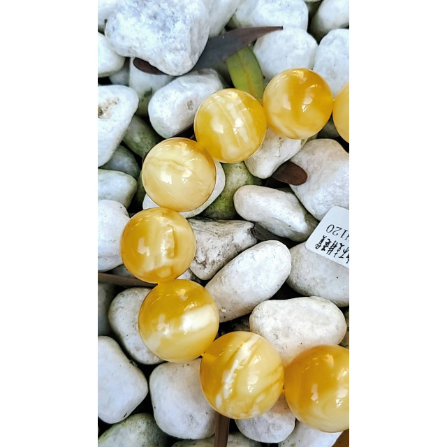 眼緣坊 收藏級 犒賞自己 天然 俄羅斯一級料 蜜蠟 濃白溶洞 一線天 20mm+ 大珠 手串 手珠 手圍19公分屏東現貨