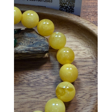 眼緣坊&時予鎏藏 天然 俄料 蜜蠟 微氧化 色澤溫黃 蜜滿蠟實 虎皮妖花 微花粉 12.7mm 17.5手圍 屏東市現貨 中地大國檢證書12563