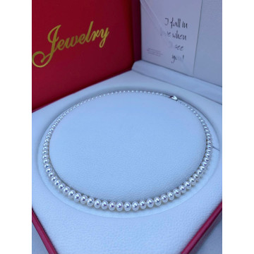 眼緣坊&時予鎏藏 小高貨 天然淡水珍珠項鍊 5mm+ 極光鏡面光澤 近正圓微微瑕 配S925純銀元寶扣 附高檔禮盒  對比3、4千品質  送禮自用 屏東市現貨