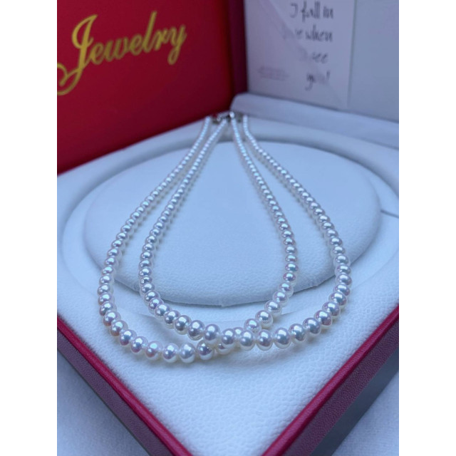 眼緣坊&時予鎏藏 小高貨 天然淡水珍珠項鍊 5mm+ 極光鏡面光澤 近正圓微微瑕 配S925純銀元寶扣 附高檔禮盒  對比3、4千品質  送禮自用 屏東市現貨