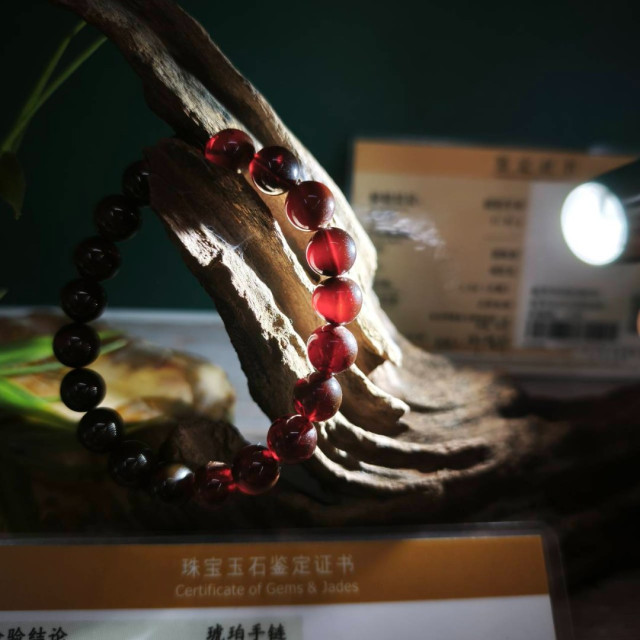 眼緣坊 最後2條 小高貨 天然 緬甸 血 翳珀 眾珀之首 琥珀 蜜蠟 酒紅 無烤無優化 地大證書04387  屏東現貨 豐富紫杉醇
