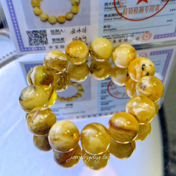眼緣坊&時予鎏藏 天然俄料蜜蠟｜18mm大尺寸手串．又醜又美