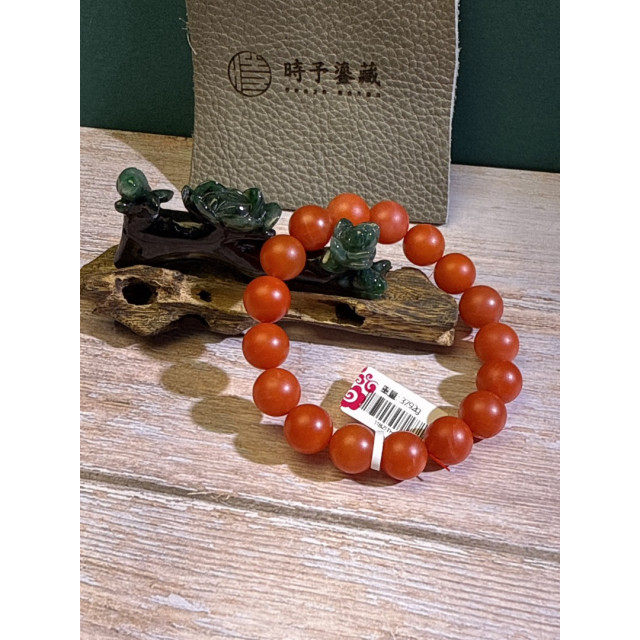 時予鎏藏&眼緣坊 天然 保山南紅 東山料 🈵紅🈵肉 超紅柿子 大尺寸 大手圍 圓珠 手串 2026紅起來📿 證書編號85674 領券再92折