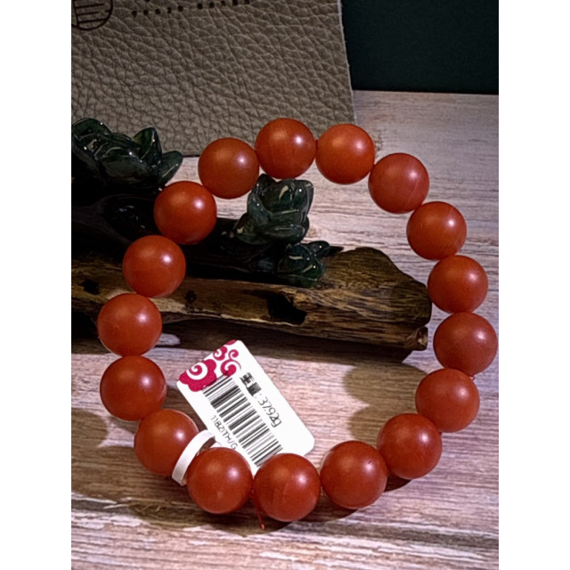 時予鎏藏&眼緣坊 天然 保山南紅 東山料 🈵紅🈵肉 超紅柿子 大尺寸 大手圍 圓珠 手串 2026紅起來📿 證書編號85674 領券再92折