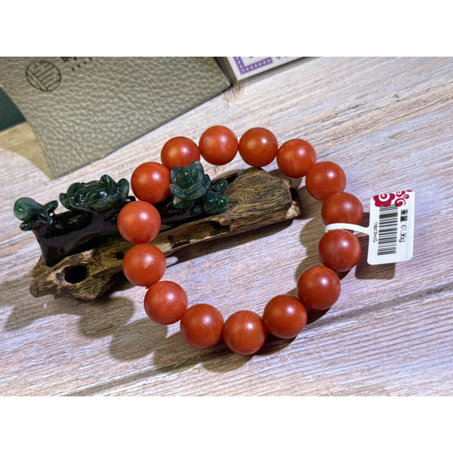 時予鎏藏&眼緣坊 天然 保山南紅 東山料 🈵紅🈵肉 超紅柿子 大尺寸 大手圍 圓珠 手串 2026紅起來📿 證書編號41065 領券再92折