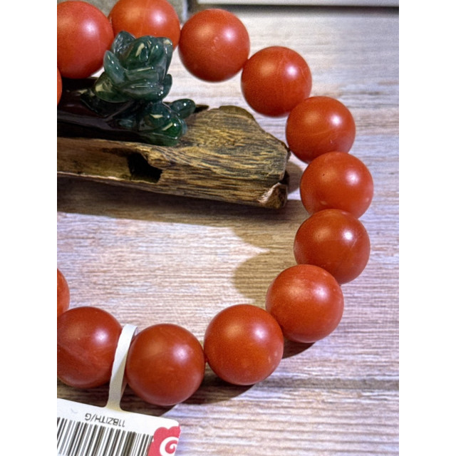 時予鎏藏&眼緣坊 天然 保山南紅 東山料 🈵紅🈵肉 超紅柿子 大尺寸 大手圍 圓珠 手串 2026紅起來📿 證書編號41065 領券再92折