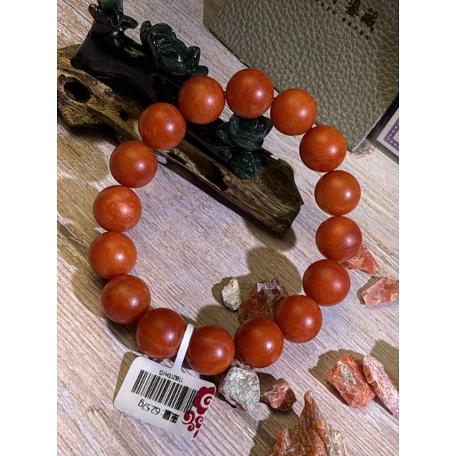 時予鎏藏&眼緣坊 天然 保山南紅 東山料 🈵紅🈵肉 超紅柿子 大尺寸 大手圍 圓珠 手串 2026紅起來📿 證書編號41066領券再92折
