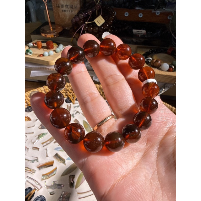 眼緣坊 天然緬甸 紫羅蘭 琥珀 12mm 16.5手圍 豐富紫杉醇 附中國國檢地大證書03394 台灣現貨 屏東市現貨