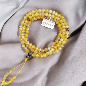 已結緣~眼緣坊 天然 小高貨 俄料 蜜蠟 108顆精品佛珠 7mm+ 蜜滿妖孽白蠟 26.93g 附地大證書#1657