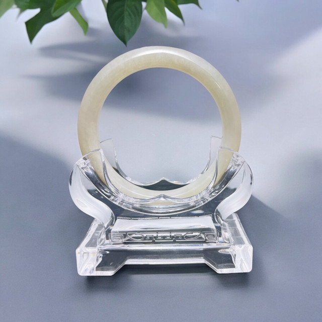 眼緣坊 漏漏價! 天然 和田玉 青海 烟灰藕紫 59圈口 平安鐲 手鐲 玉鐲 避邪擋災祈福 附新疆中玉證書#605387