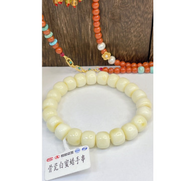 母親節92折！ 眼緣坊 天然 高高貨 俄料 骨瓷白 蜜蠟 精工老型 手串 附地大證書 請看YT影片介紹 鳳山現貨