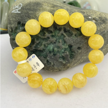 眼緣坊 天然 俄料 蜜蠟 14mm+  虎皮妖花 溶洞 千層 鳳山現貨 附地大證書13102 手串 請上YT看詳細影片