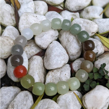 眼緣坊 天然 和田玉 小高貨 卡10mm老型珠 多寶 肉質細緻 潤透 附中玉證書 鳳山現貨