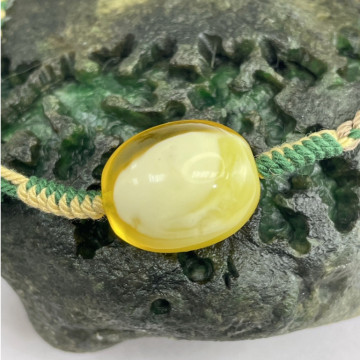 眼緣坊 天然 高貨 精品 俄料 蜜蠟 骨瓷白 金白 棗珠 單珠 無烤無優化 項鍊 可調節#00554 屏東現貨附地大證書