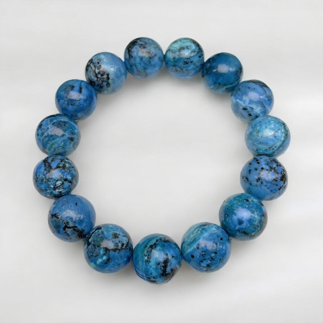 眼緣坊 現在很少啦！天然 美國 鳳凰松 藍松石 天空藍/布魯士藍 像小地球🌍 13～14mm 鳳山現貨 手串 手珠