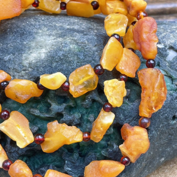 眼緣坊 天然 波羅的海 蜜蠟  海漂籽 項鍊 繞手三圈四圈 腦紋路清晰 松香味特別濃郁! 屏東現貨 diy