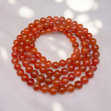 眼緣坊 天然 川料 九口料 南紅 冰橙柿子紅 7.5mm左右 108顆 佛珠 鳳山現貨 diy