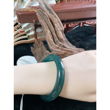 眼緣坊 天然 高貨 老礦 冰 藍水 翡翠 A貨 手鐲 57.5圈口 厚桩 透手 種水超好！ 貨頭挑選出 性價比好高～