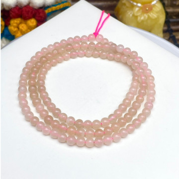 ￼眼緣坊 特價款! 天然 和田玉 仙氣 藕粉 濃色 冰膠感十足 108顆 4.8mm 鳳山現貨實拍 無優化