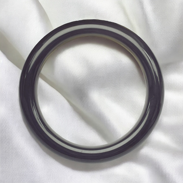 時予鎏藏 收藏級 天然 和田玉 帝王紫 老礦老料 色勻 肉質細膩油潤 57.8圈口 附新疆中玉證書05127 屏東現貨