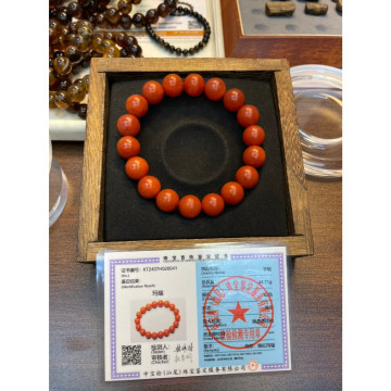 眼緣坊 天然 保山 南紅 東山料 滿色滿肉 柿子紅辣椒🌶️紅 12mm+  好美～😍 鳳山現貨