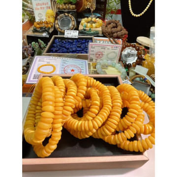 眼緣坊 天然 波羅的海 雞油黃 未拋光 蜜蠟 隔片 手串 蠟質純厚 松香味超濃香～品質很好 屏東現貨 diy